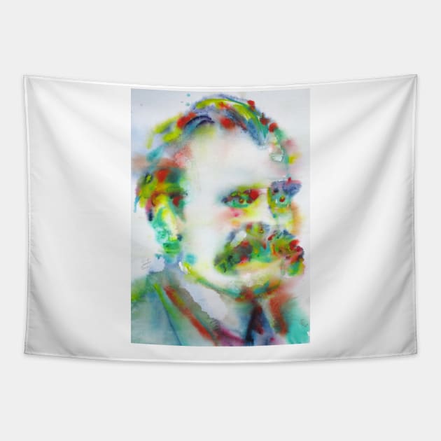 FRIEDRICH NIETZSCHE watercolor portrait .8 Tapestry by lautir