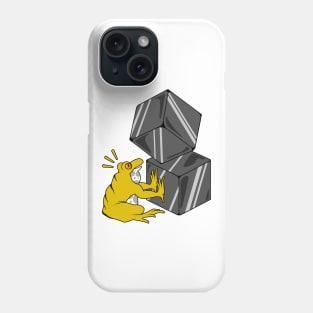 Funny frog is playing with cubes Phone Case