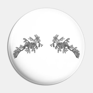 Leafy Seadragons in Love - animal design - on white Pin