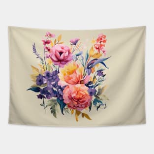 Botanical Watercolors - Flowers Tapestry