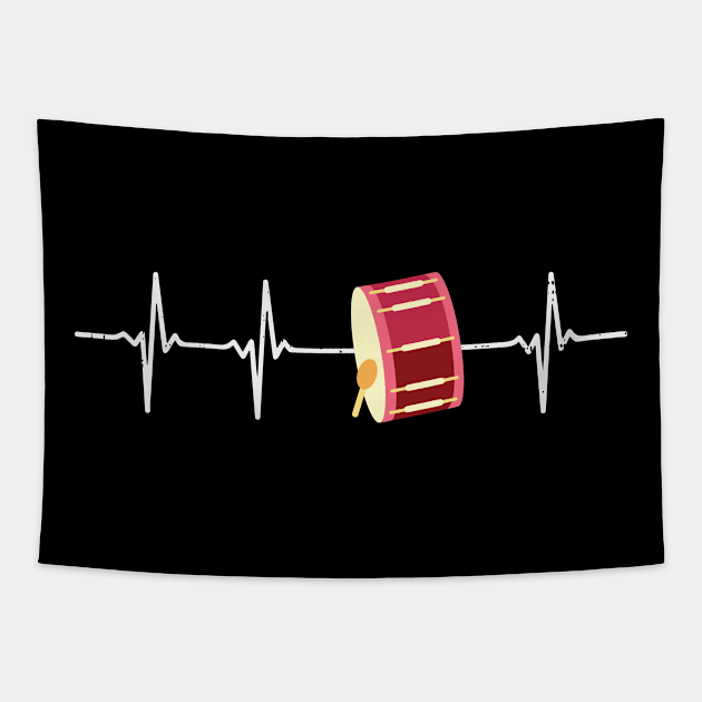 Marching Bass Drum Heartbeat Drummer Gift Tapestry by Dolde08