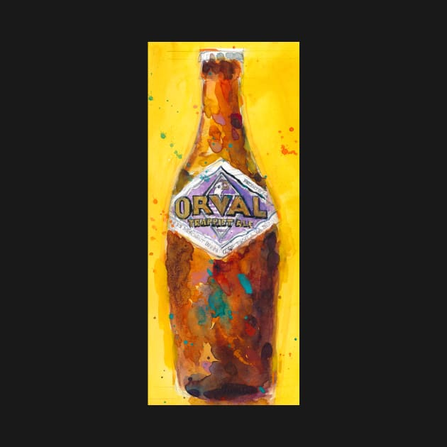 Orval Trappist Ale Beer Watercolor - Belgium Beer Art Print by dfrdesign