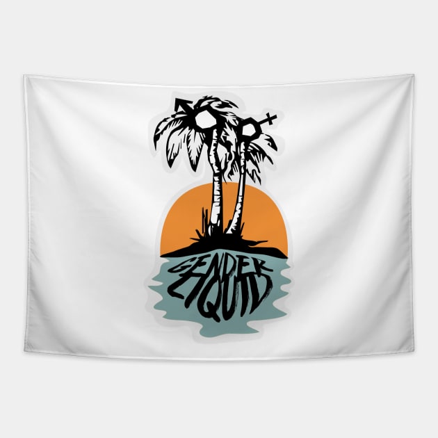 Gender Liquid Oasis LGBTQ retro Tapestry by fuseleven