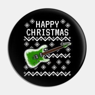 Electric Guitar Ugly Christmas Guitarist Musician Pin