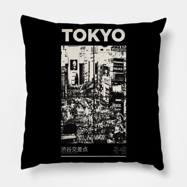 Shibuya Crossing Pillow by gnomeapple