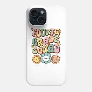 Groovy Fourth Grade Squad Back To School Cute  Flower Retro Vintage Phone Case