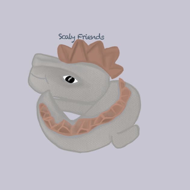 Simon the siilver Dino- The Scaly Friend's Collection Artwort By TheBlinkinBean by TheBlinkinBean