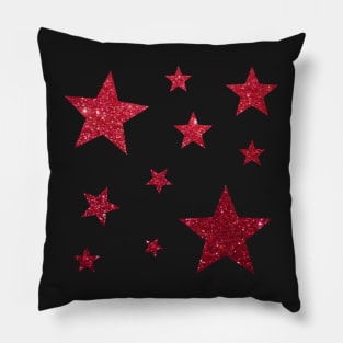 Red Faux Glitter Star Pack Pillow