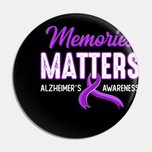 Wear Purple Support Alzheimer's Awareness Memories Matter Pin