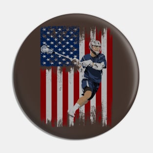 lacrosse american flag Pin