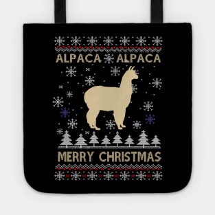 Christmas Alpaca Christmas llama Tote