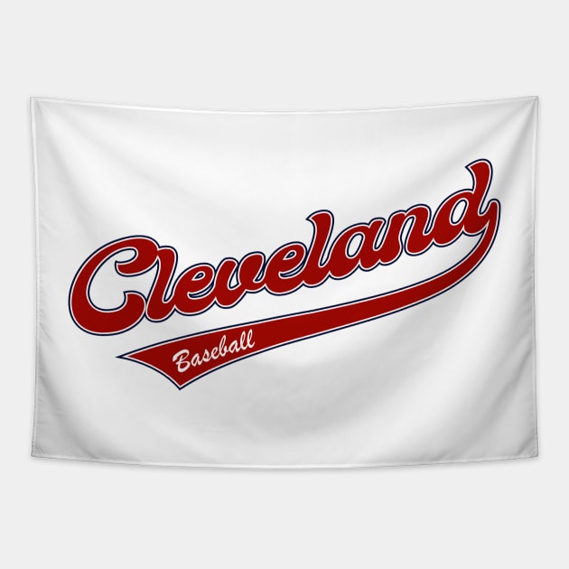 Cleveland Baseball Tapestry by Cemploex_Art