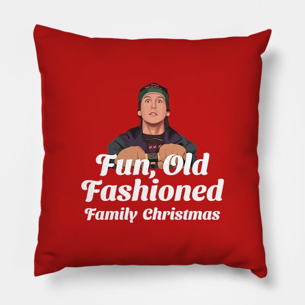 Fun, old fashioned family Christmas Pillow by BodinStreet