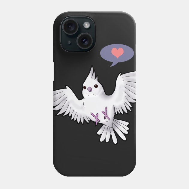 Albino Cockatiel Love Phone Case by Psitta