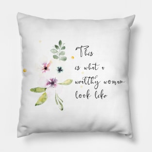 Wealthy Woman Affirmation Pillow