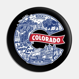 Classic Colorado Blues Pin