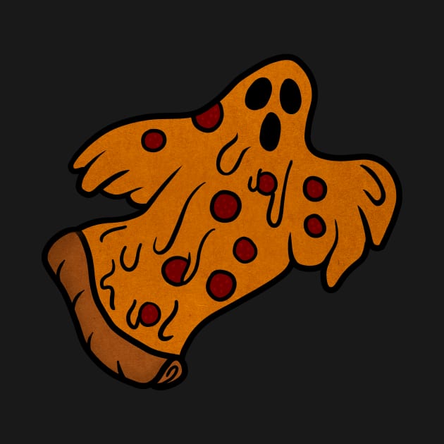 Funny Pizza Halloween Ghost, Scary Pizza by dukito