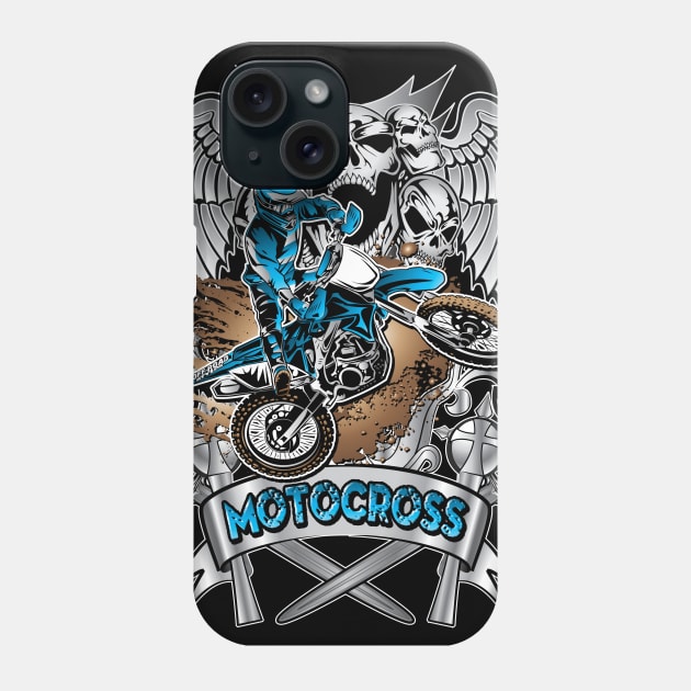 Motocross Skull Rider Phone Case by OffRoadStyles