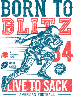 Born To Blitz Live To Sack Magnet