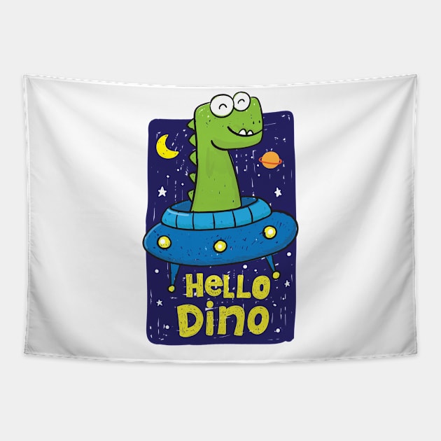 hello dino Tapestry by Mako Design 