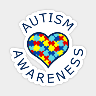 Autism Awareness Heart Magnet