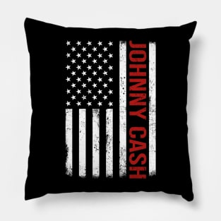 Graphic Johnny Cash Proud Name US American Flag Birthday Gift Pillow