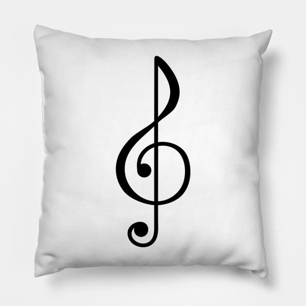 Treble Clef Symbol Pillow by THP Creative