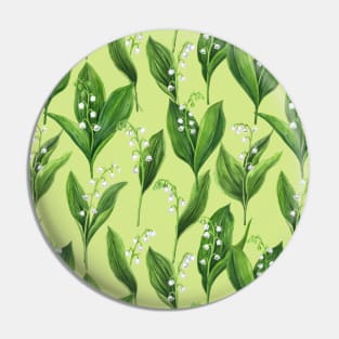 Lily of the valley on honeydew green Pin