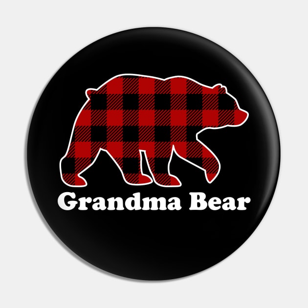 Grandma Bear Red Plaid Christmas Pajama Family Pin by DragonTees