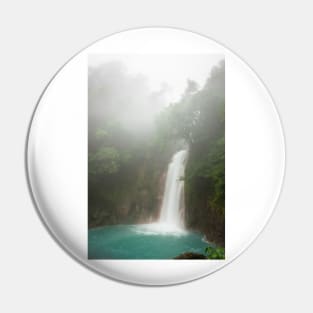 Rio celeste waterfall at foggy day Pin