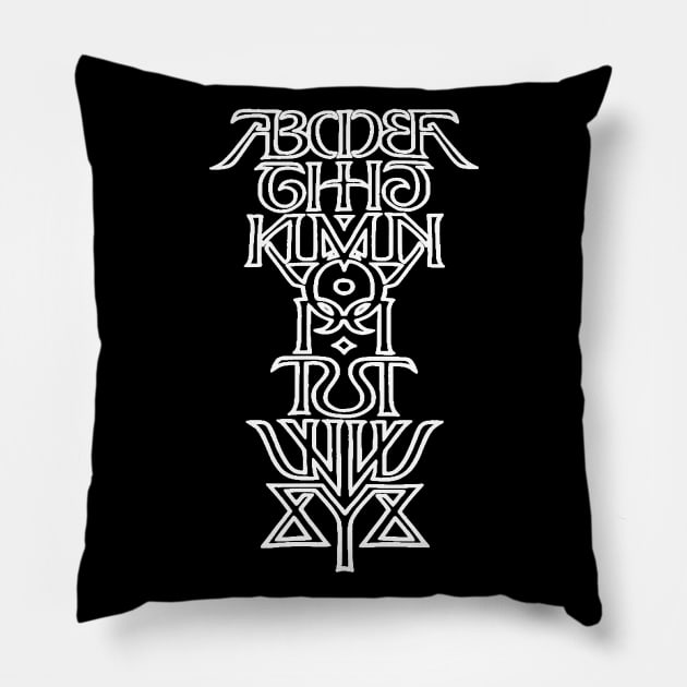 Symmetrical Alphabet White Pillow by OtakuPapercraft