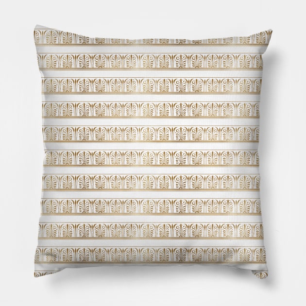 Roman Style Ornament Pattern, Gold Pattern Pillow by vintagedesignm