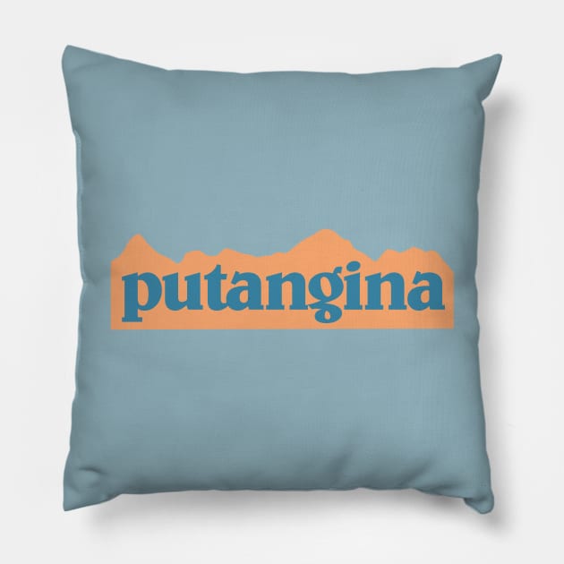 PUTANGINA TAGALOG FILIPINO STICKER HOODIE Pillow by Aydapadi Studio