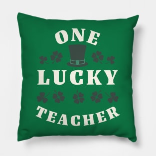 One Lucky Teacher St Patricks Day Pillow