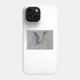 Sheep line drawing Phone Case