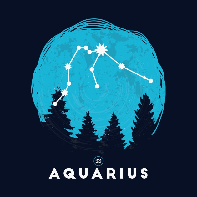 Retro Aquarius Zodiac Sign // Vintage Astrology by SLAG_Creative