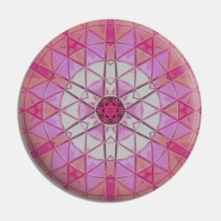 Mosaic Mandala Flower Pink and White Pin