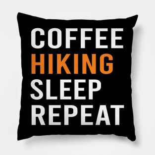 Coffee Hiking Sleep Repeat Outdoor Adventure Pillow