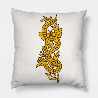 SNAKE BUTTERFLY FLOWERS Pillow