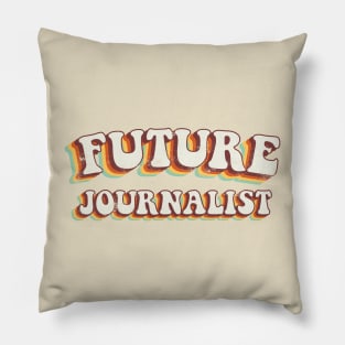 Future Journalist - Groovy Retro 70s Style Pillow