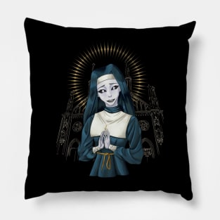 Valak, the Demon Nun in Neutral Colors Pillow