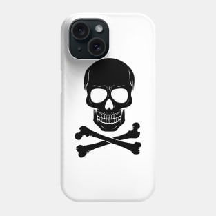 Skull and bones silhouette Phone Case