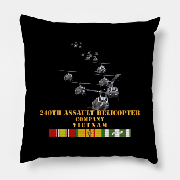 240th Assault Helicopter Company with Vietnam Service Ribbons Pillow by twix123844