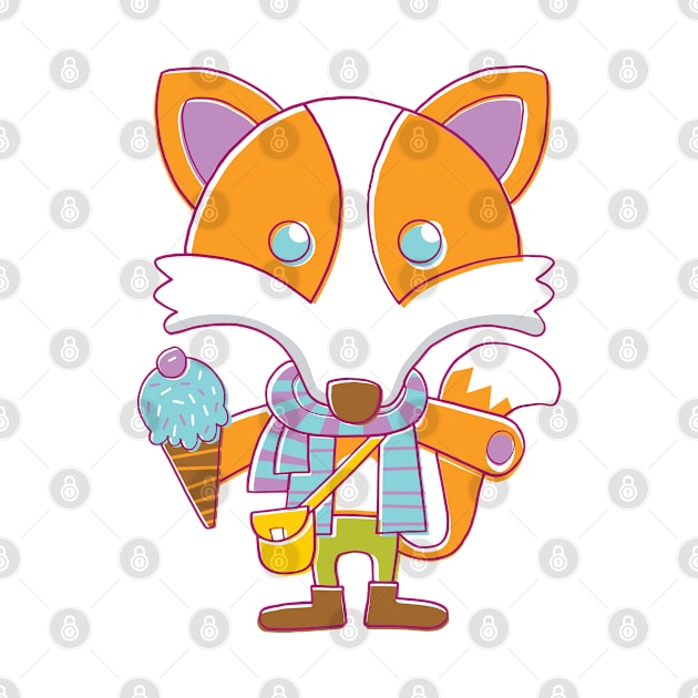 Fox with Ice Cream by vaughanduck