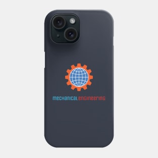 mechanical engineering, globe, gear, earth logo Phone Case