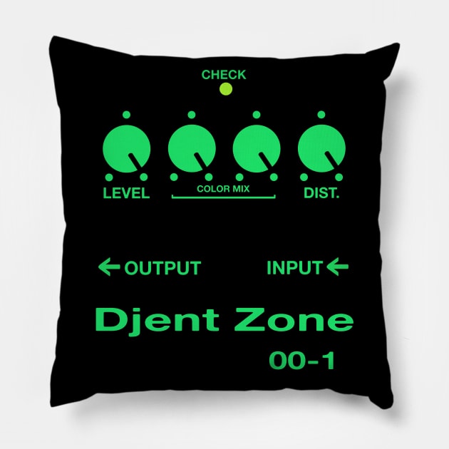 Guitar Pedal DJENT ZONE Heavy Metal!!! Green Pillow by blueversion