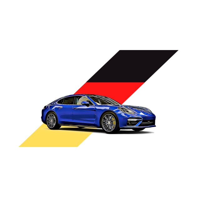 Panamera German Print by Auto-Prints