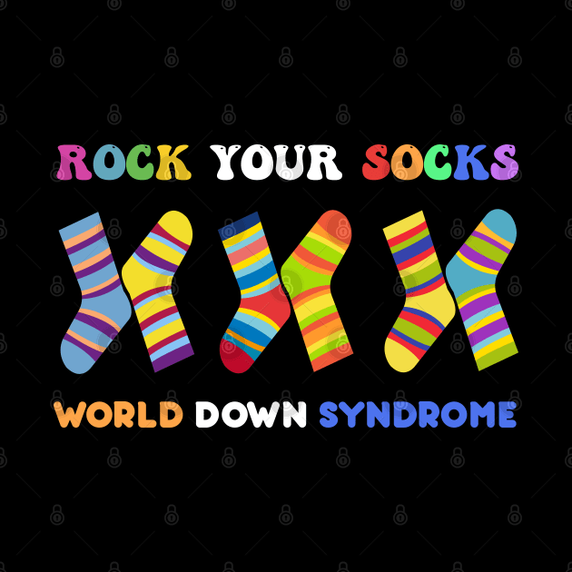 Rock Your Socks World Down Syndrome Da Cute 3-21 Trisomy 21 by DonVector