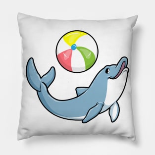 Dolphin at Swimming with Water polo Pillow