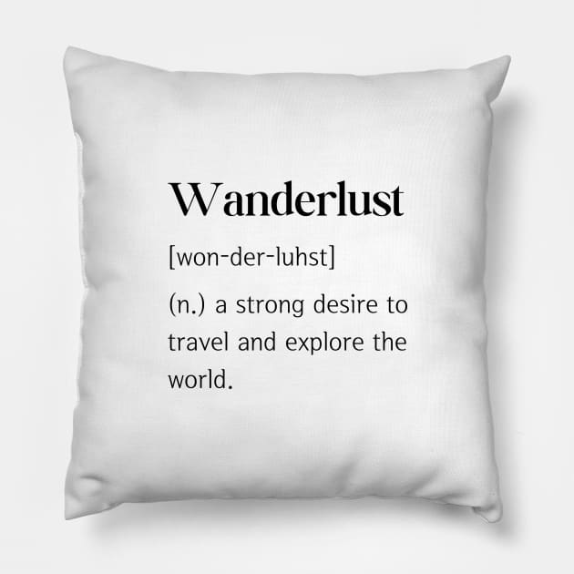 Dictionary Description for Wanderlust Pillow by JanesCreations